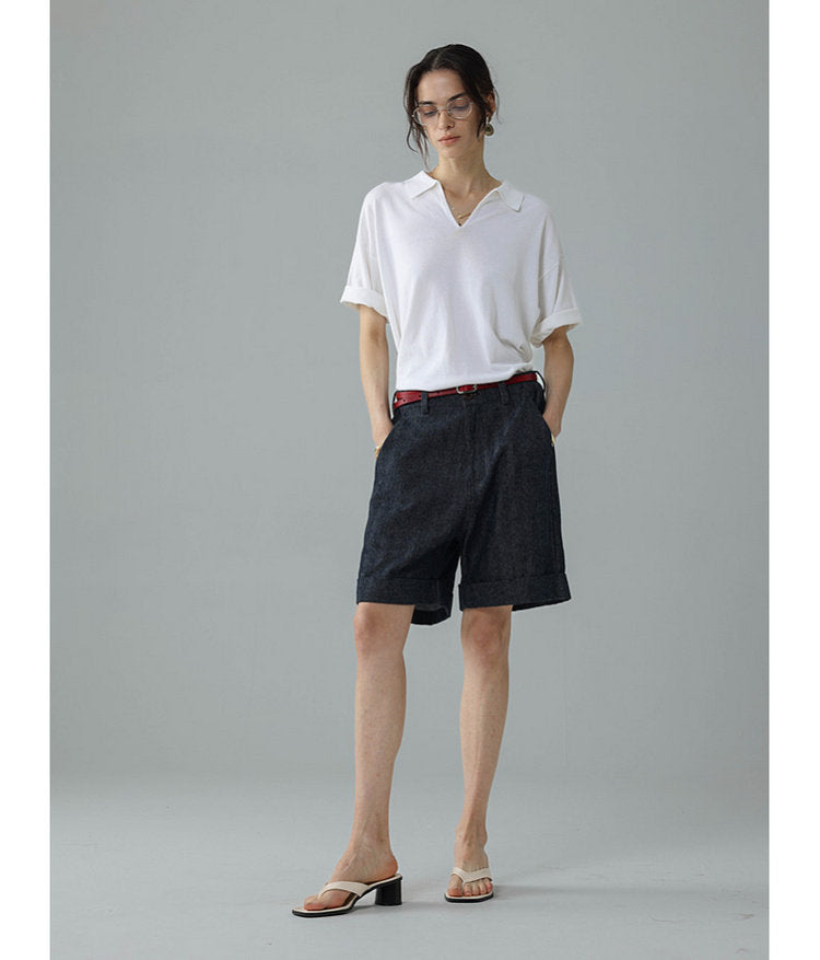 Small V-neck polo shirt