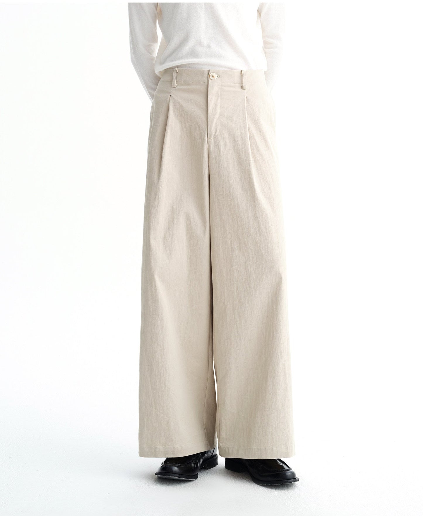 Relaxed wide-leg casual pants