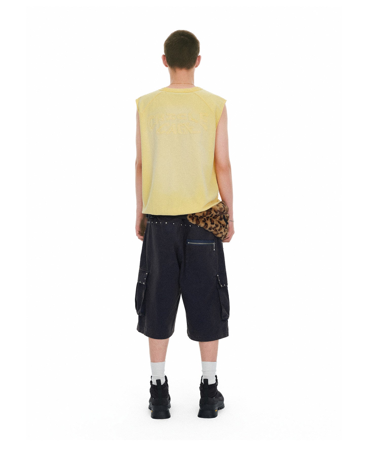 Wash-Finish Basic Embroidered Sleeveless Top