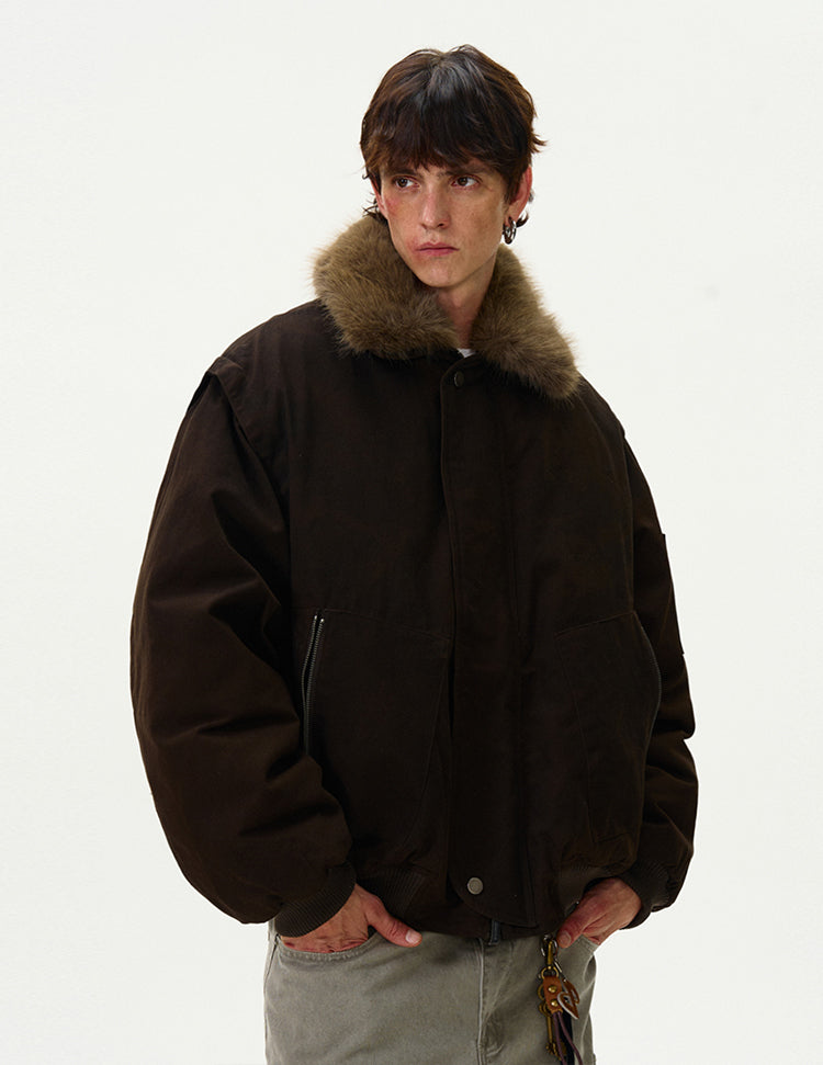 Retro Fur Collar Down Jacket