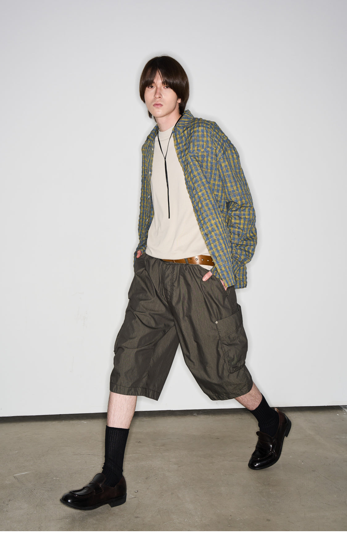 Herringbone Pattern Workwear Shorts