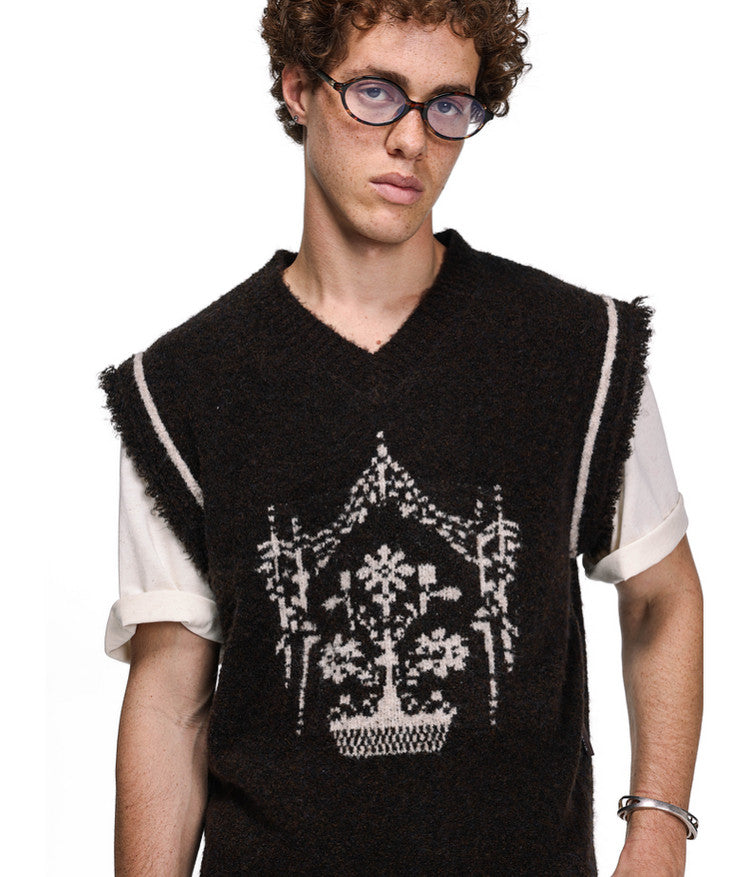 Jacquard Tassel Vest