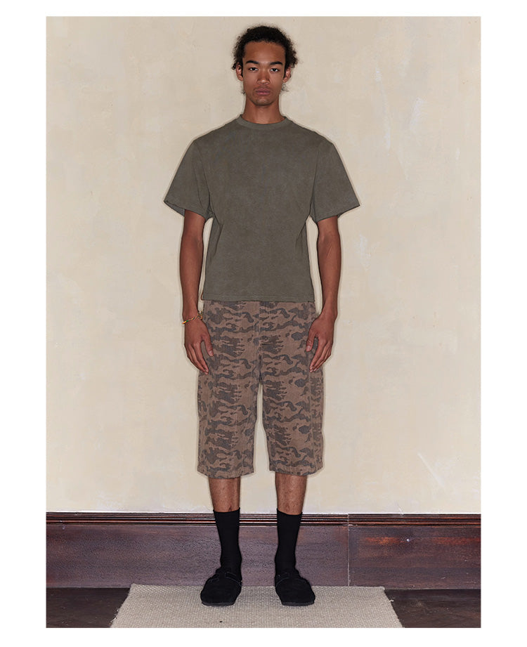 Camouflage mid-length pants