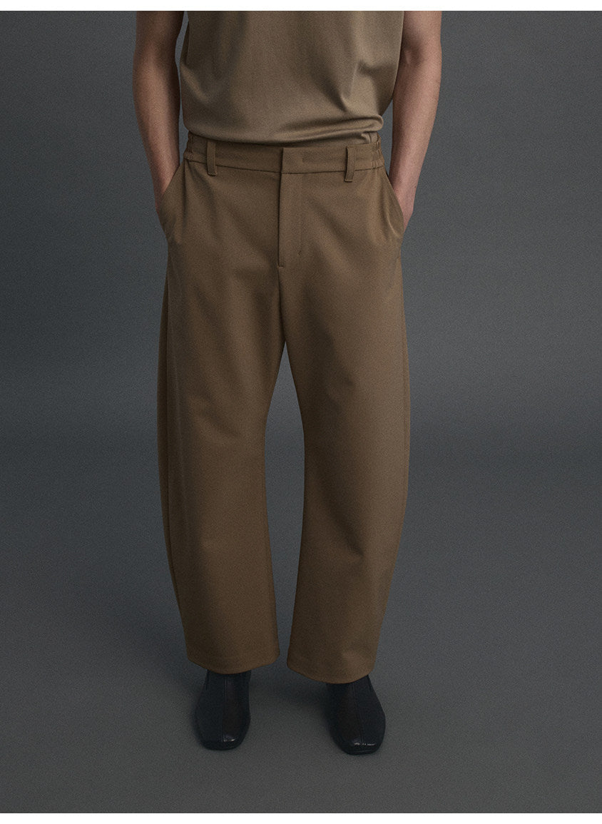 Curved-Cut Casual Pants