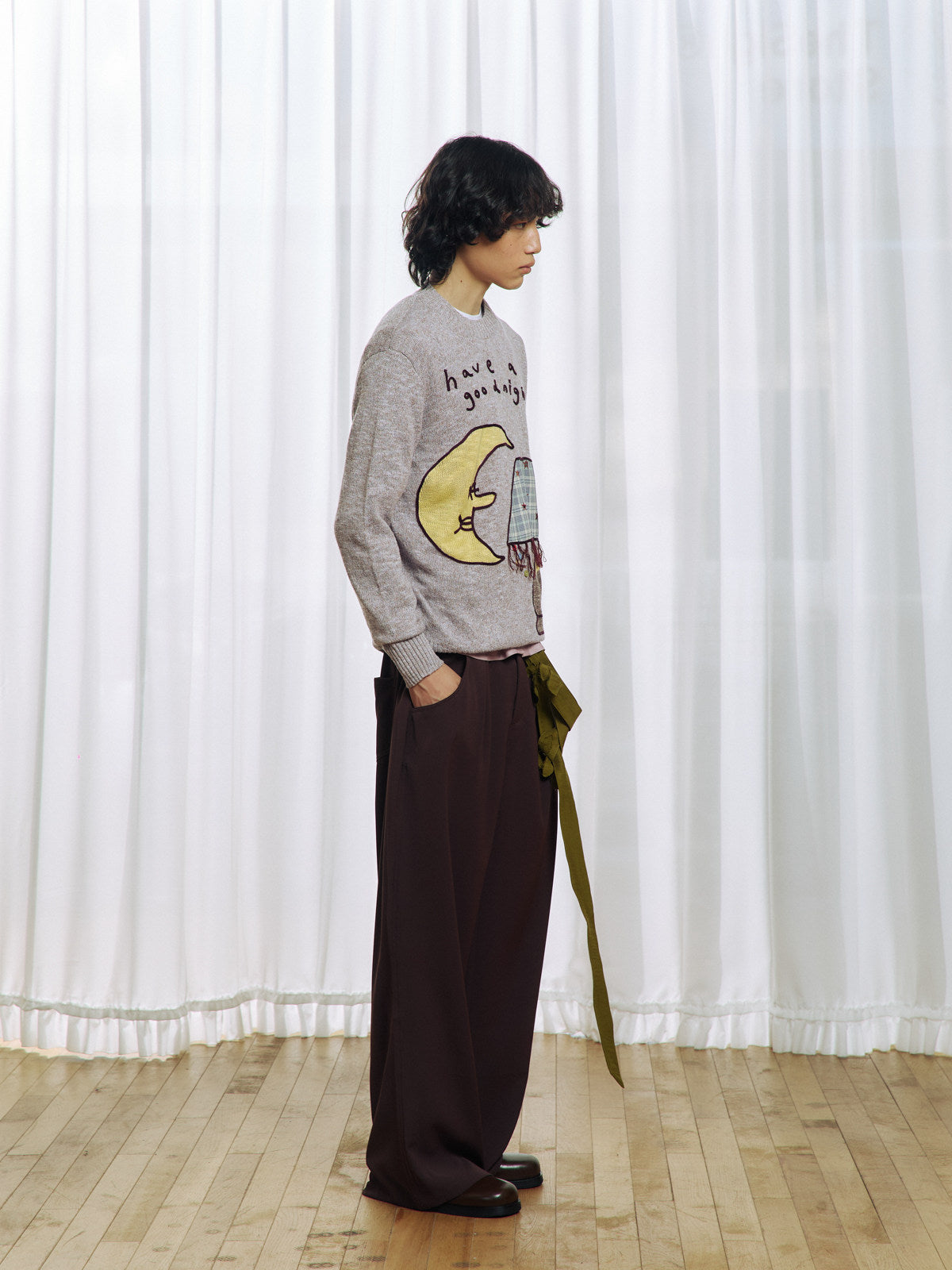 Flower Belt Casual Pants