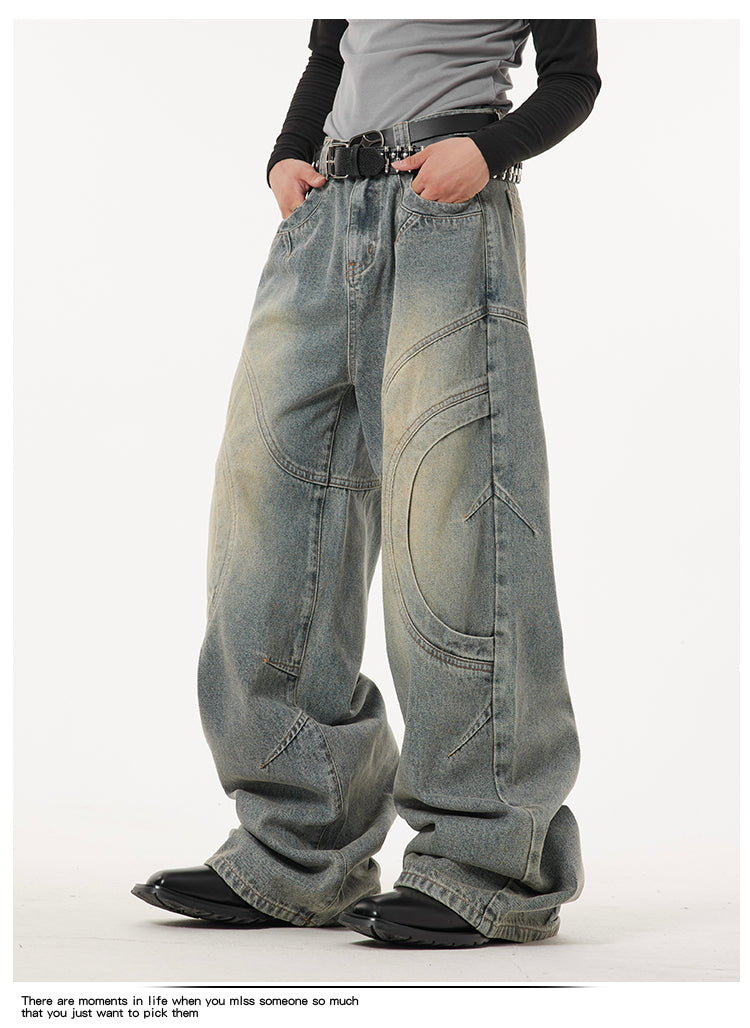 Original Design Curved Flush Straight Jeans