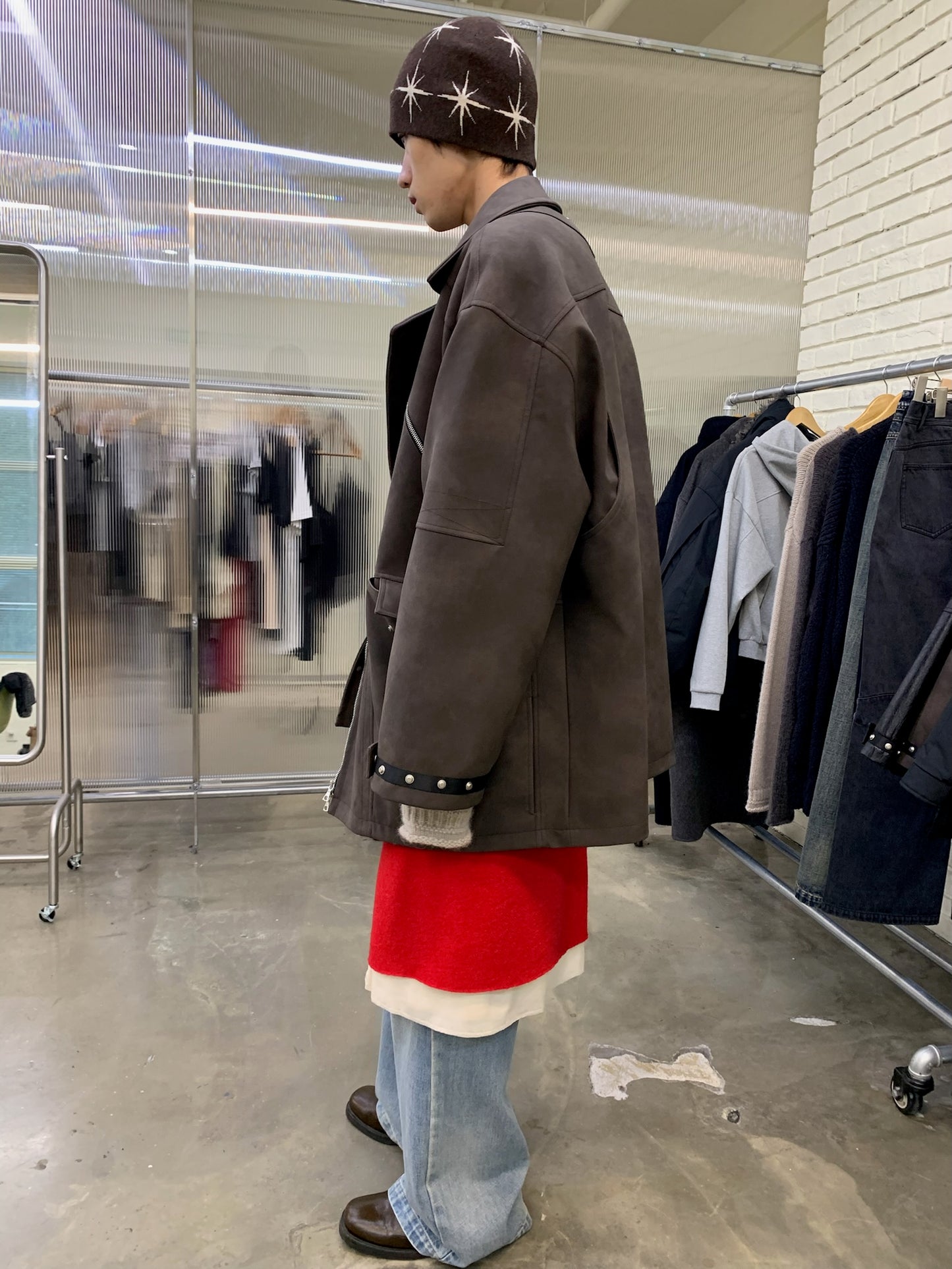 Oversized mid-length jacket