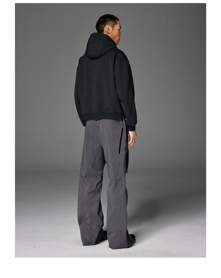 Double-Zipper Design Hooded Sweatshirt