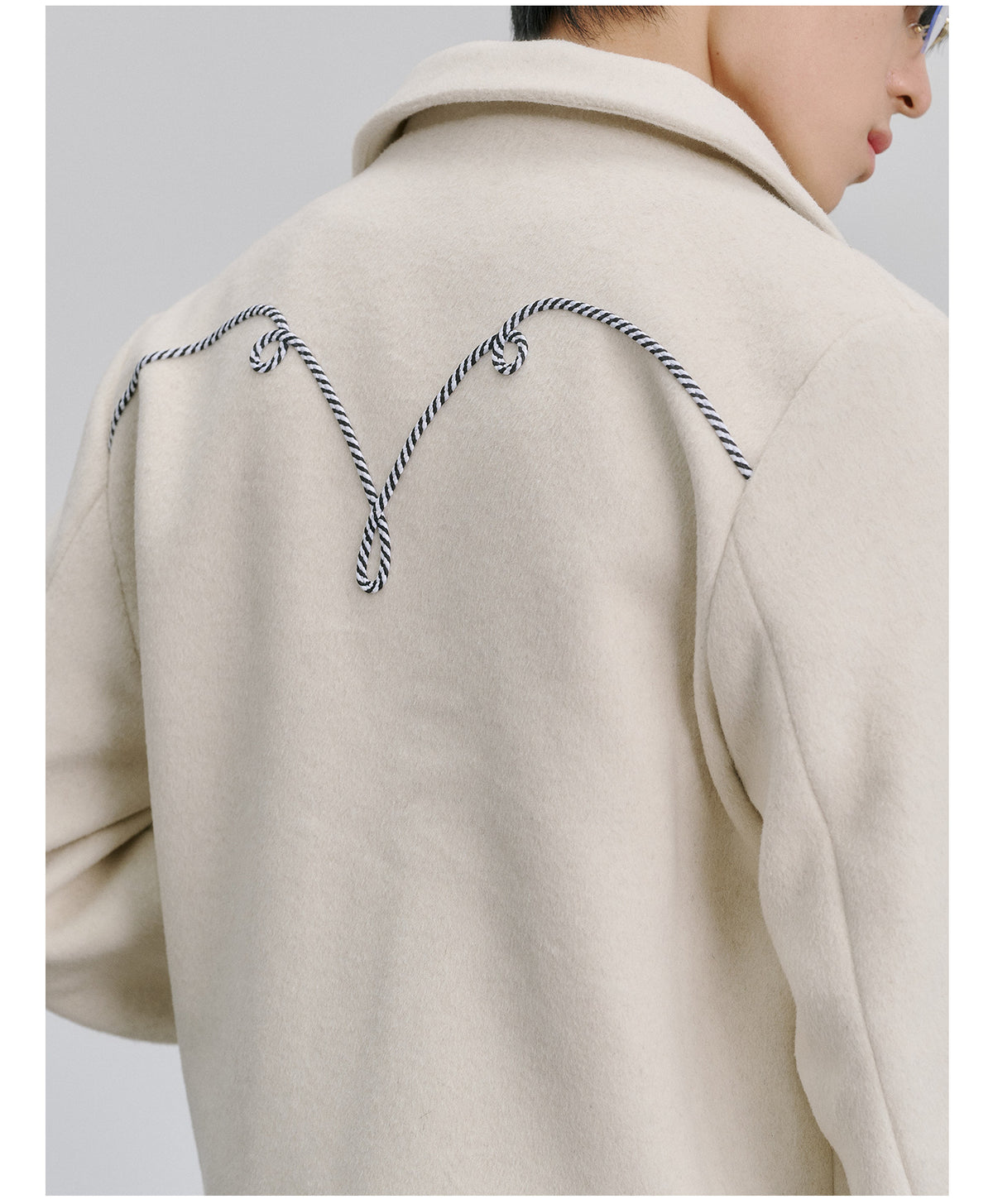 Simple Embroidered Wool Jacket