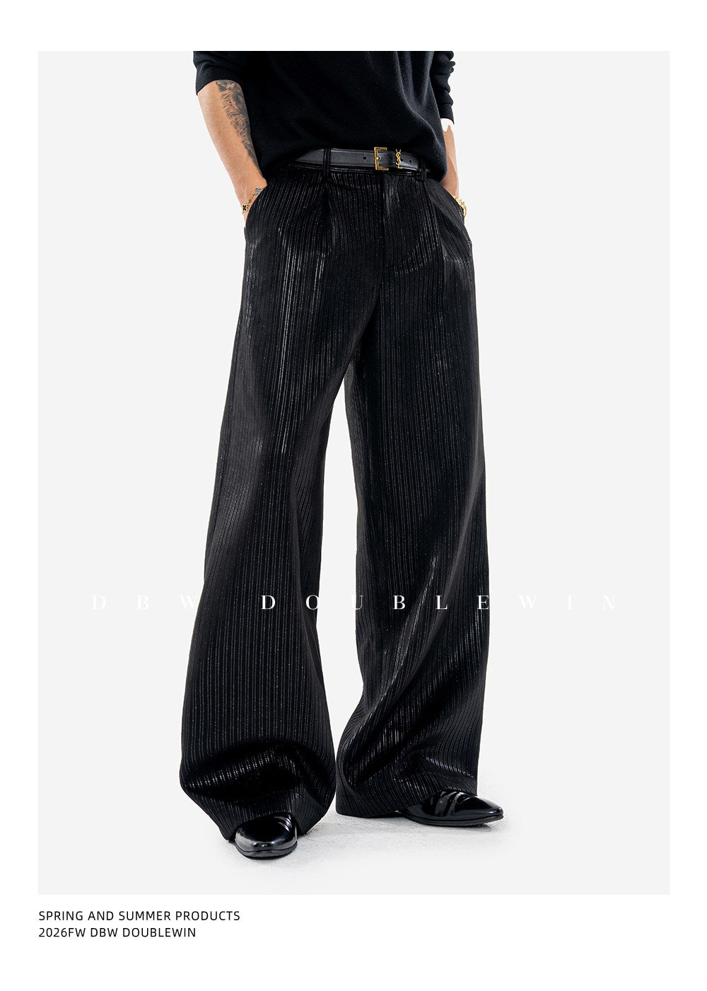 Suede and Velvet Striped Suit