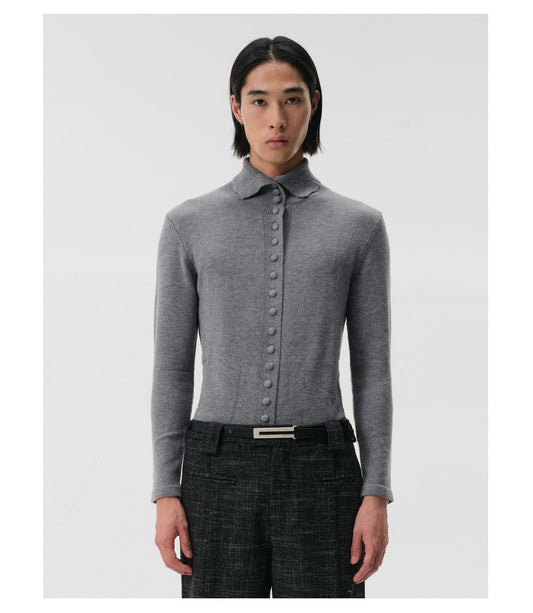 Half-Turtleneck Sweater with Wrap Cuffs