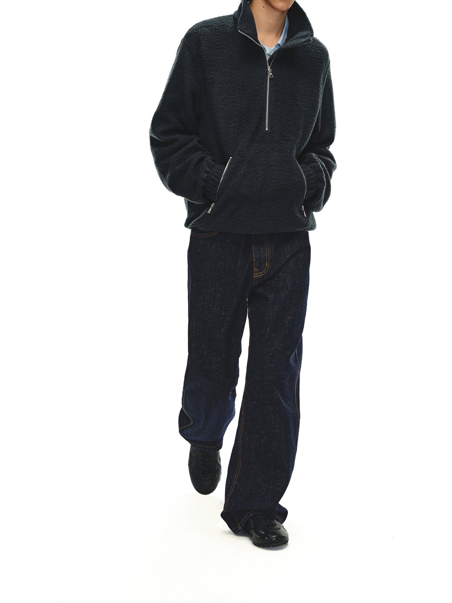 Half-Zip Pullover Wool Shirt