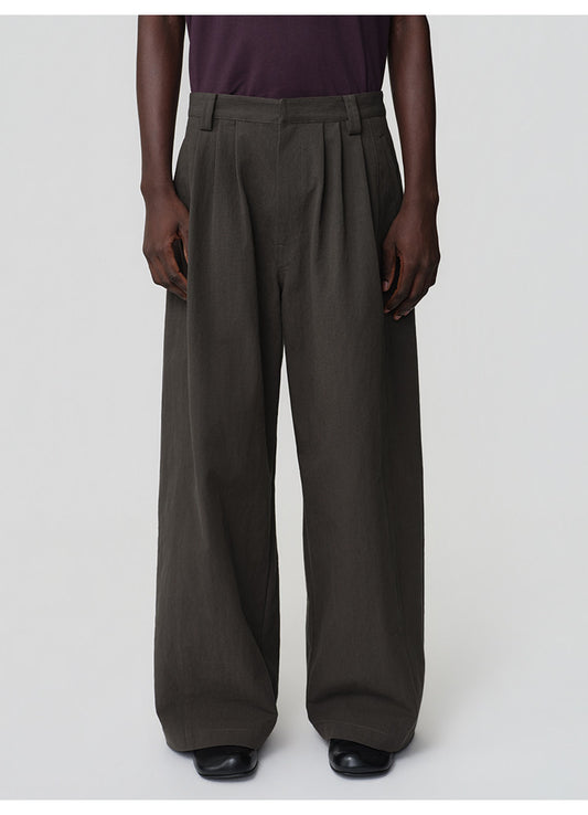 3D Cut A-Line Wide-Leg Pants