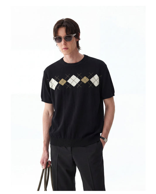 Vintage Diamond Check Knit