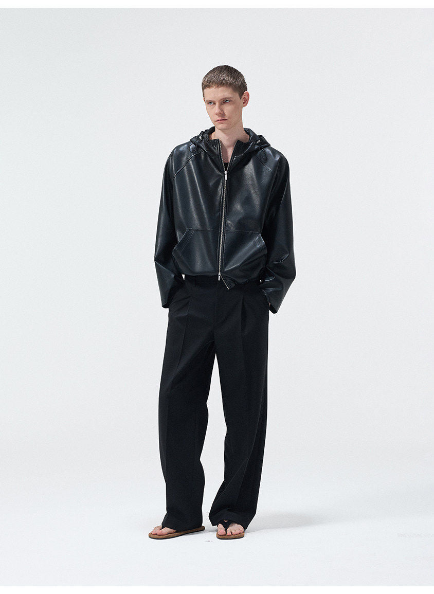 Hooded Leather Jacket