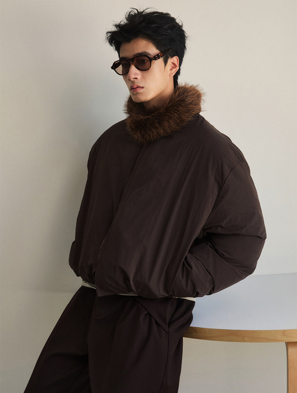 Adjustable Fur Collar Down Jacket