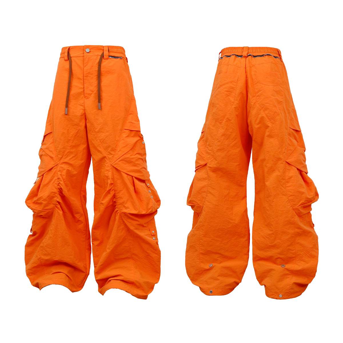 Layered Design Nylon Casual Pants