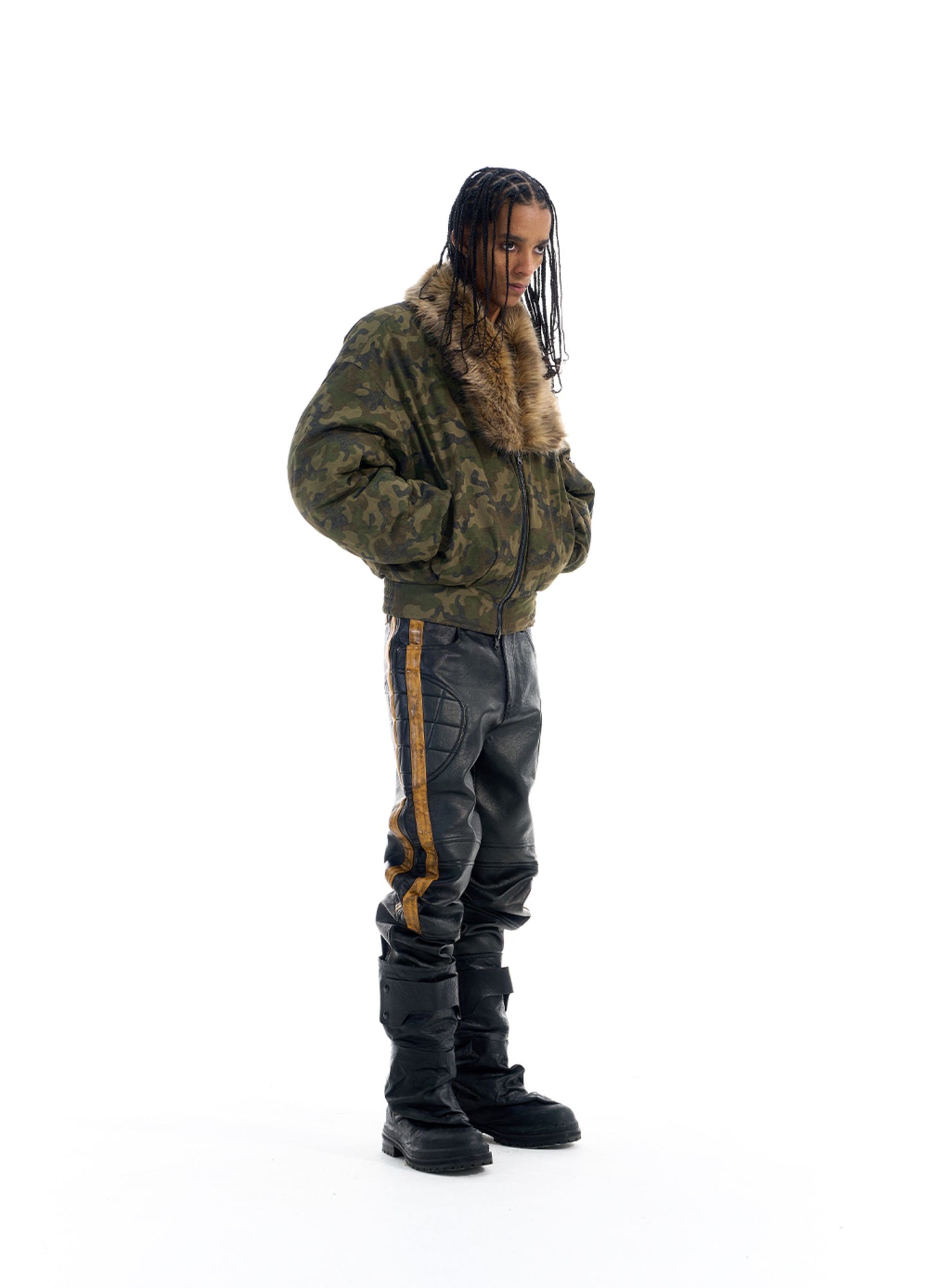 Distressed Leather Pants