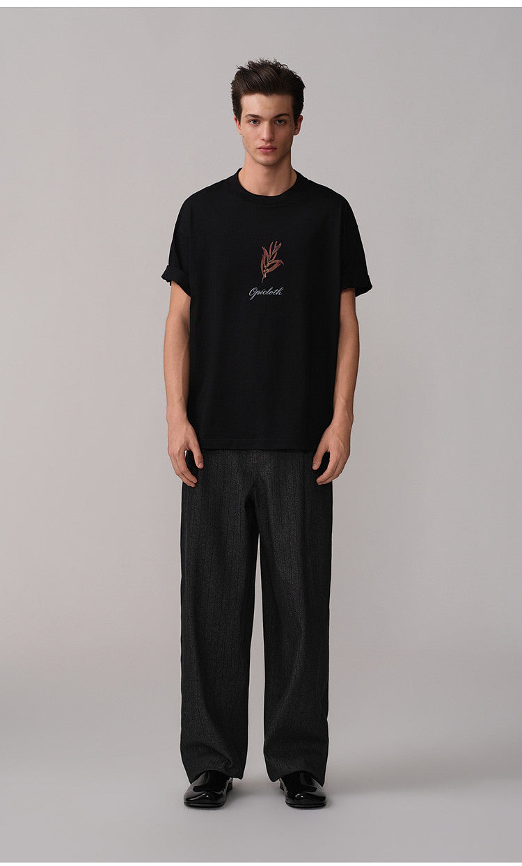 Round-Neck Drop-Shoulder T-Shirt