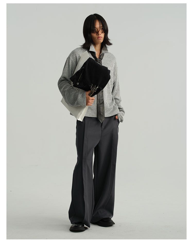 Curved Loose Straight Pants