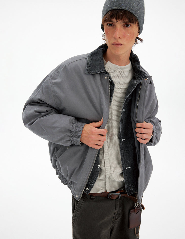 Faux Two-Piece Cotton Jacket