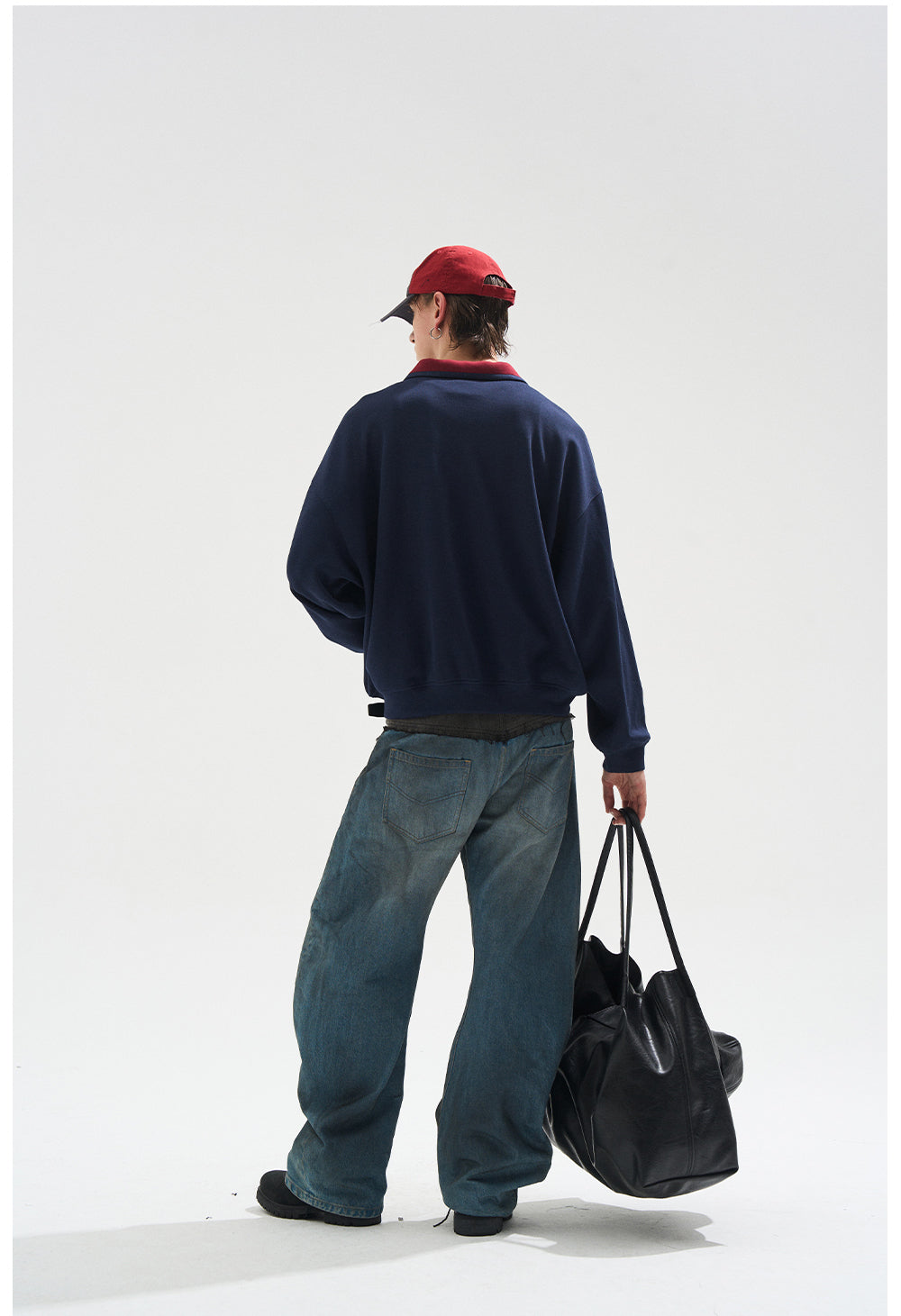 Embroidered Contrast Color Sweatshirt