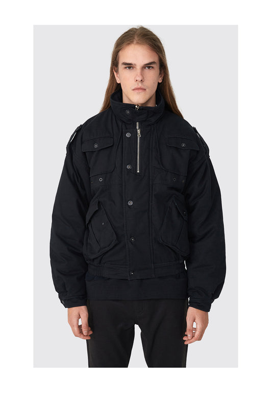 Distressed multi-pocket vibe style niche reversible rider jacket