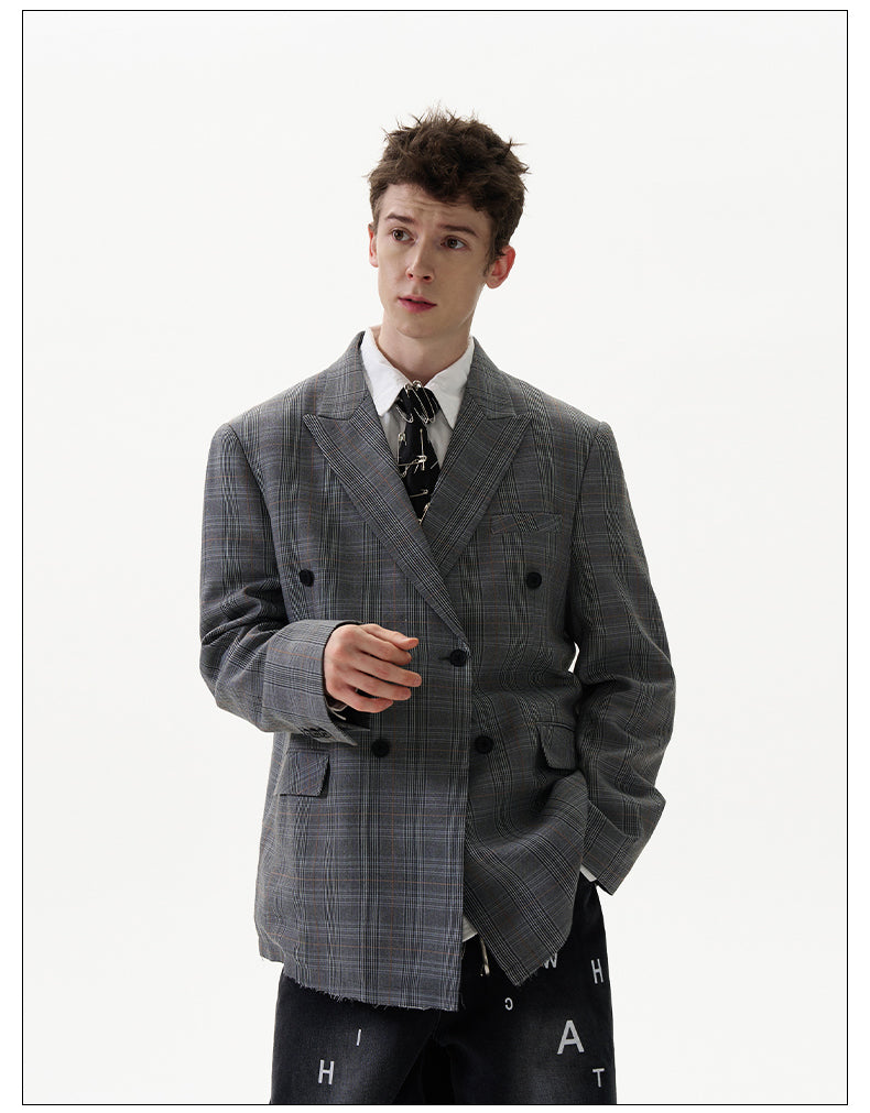 Retro Check Pattern Clean Fit Jacket