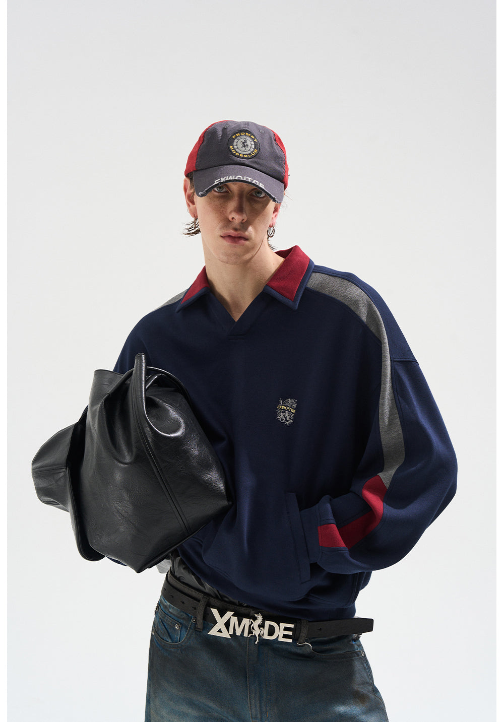 Embroidered Contrast Color Sweatshirt