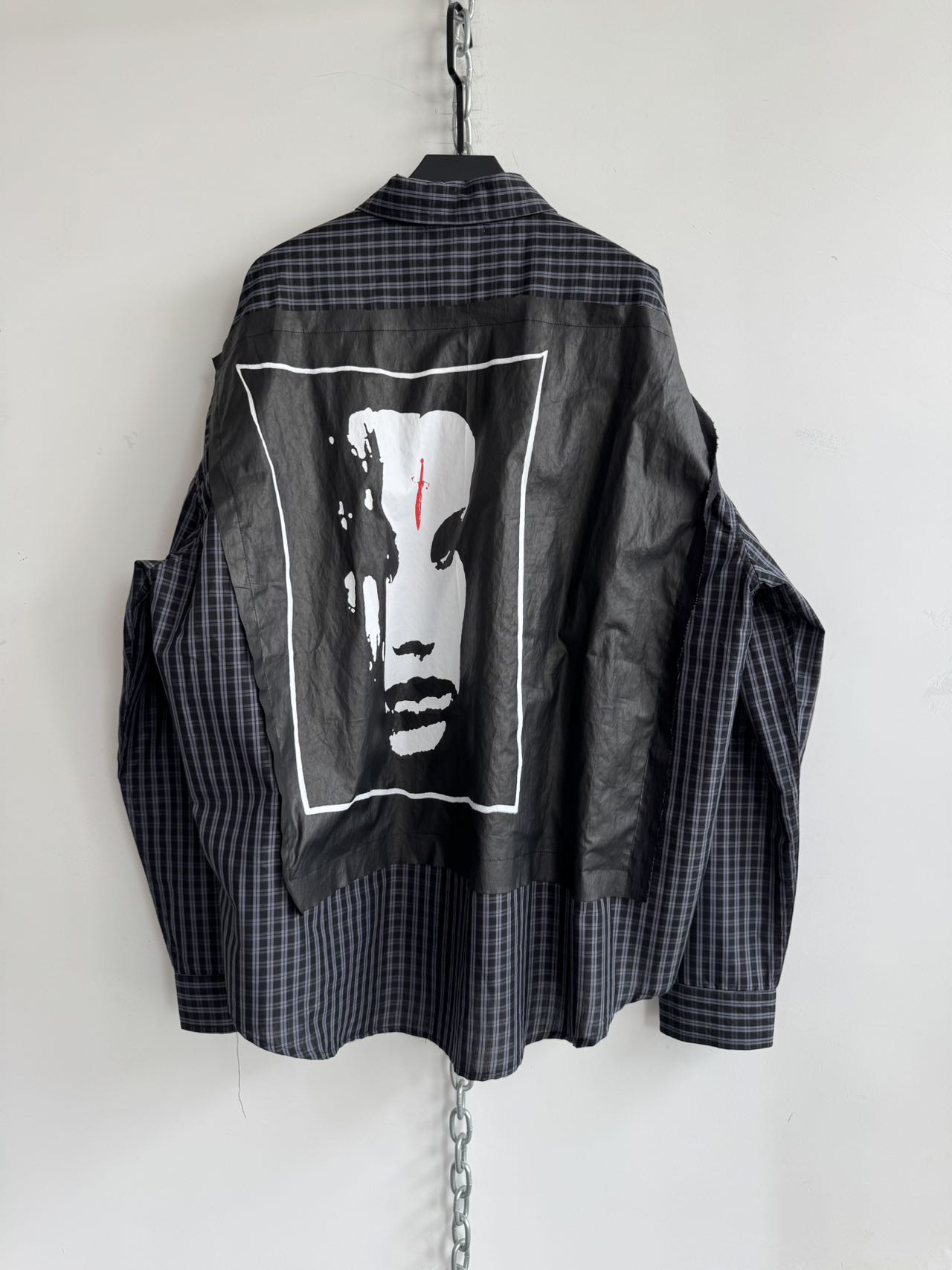 Loose-fitting pure cotton check shirt