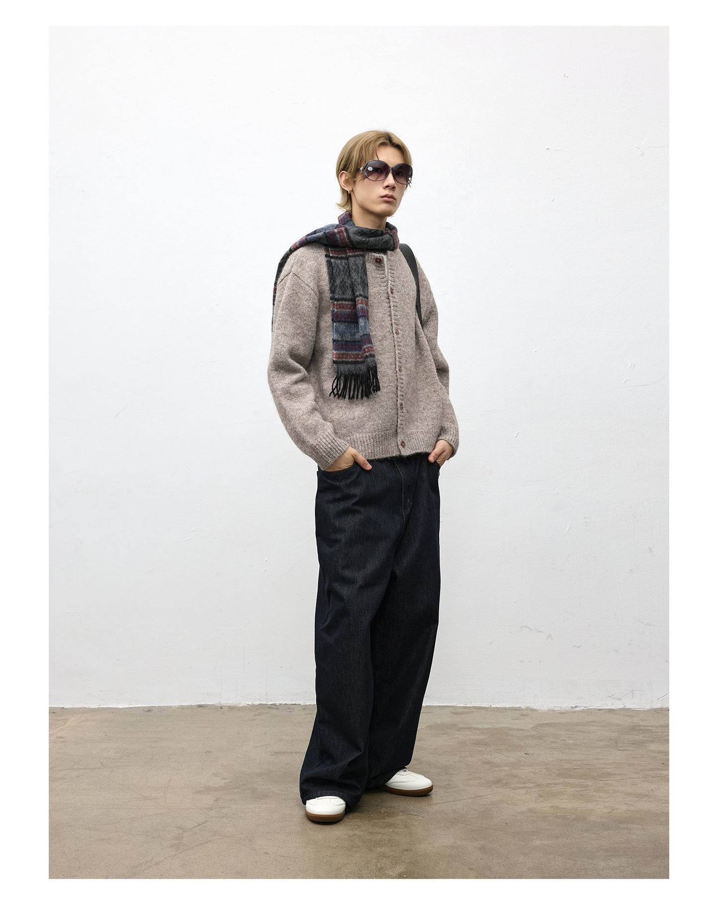 Wash-processed raw denim pants