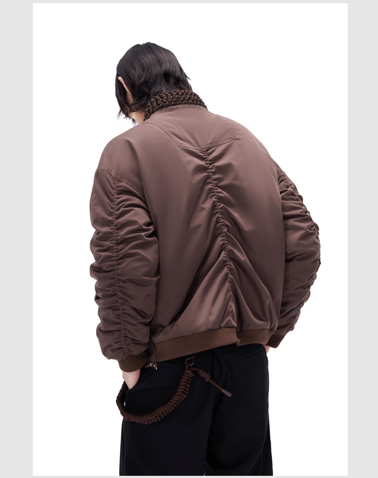 Pleated cotton casual jacket