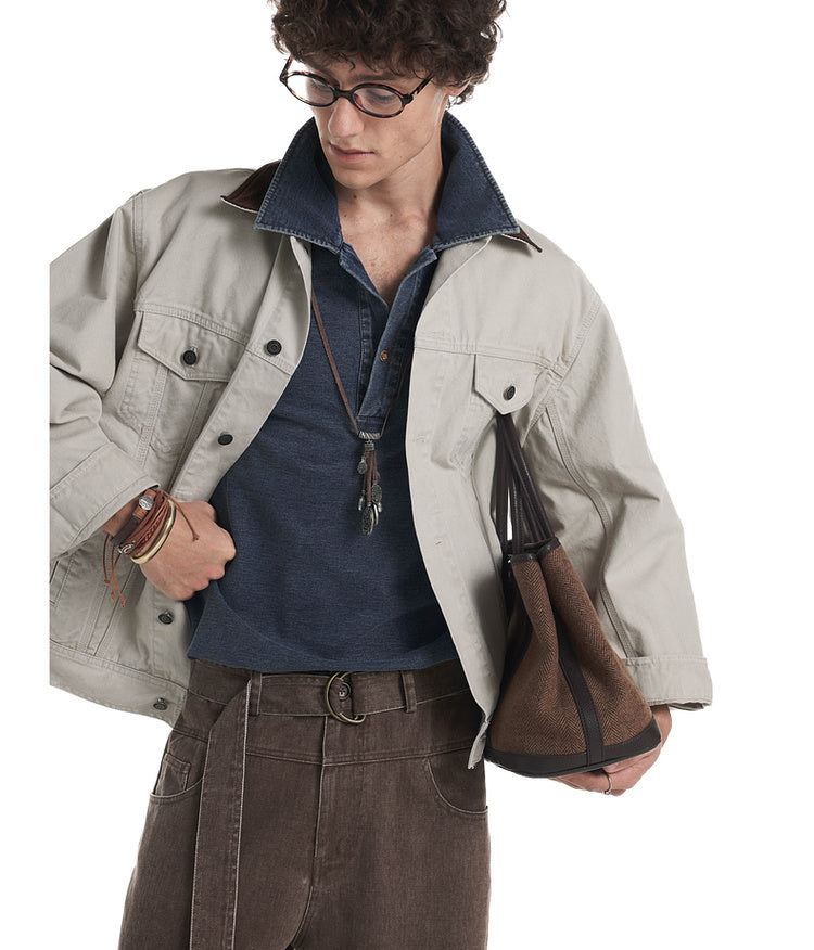 Contrast Color Denim Jacket