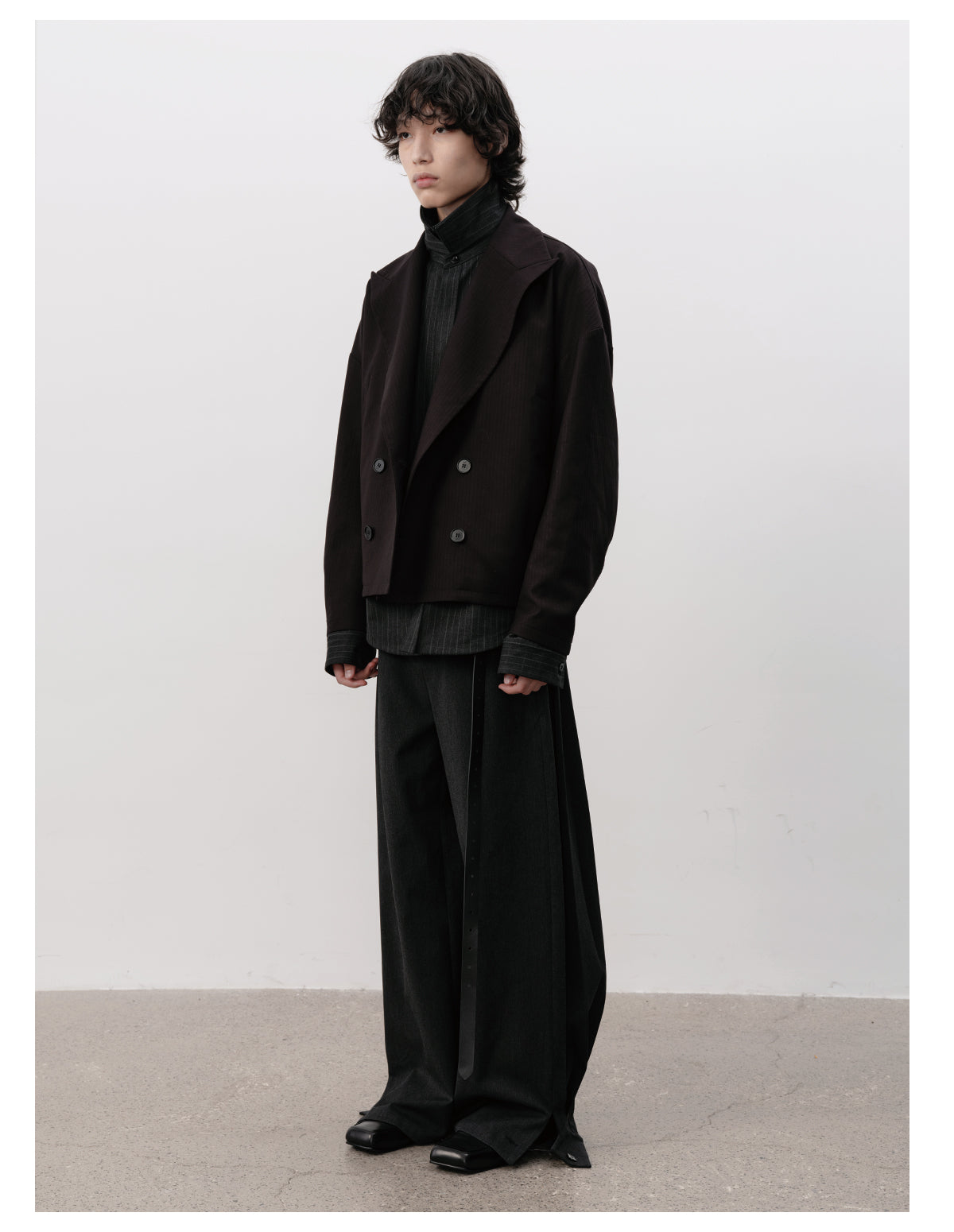 Side-Pleated Casual Pants