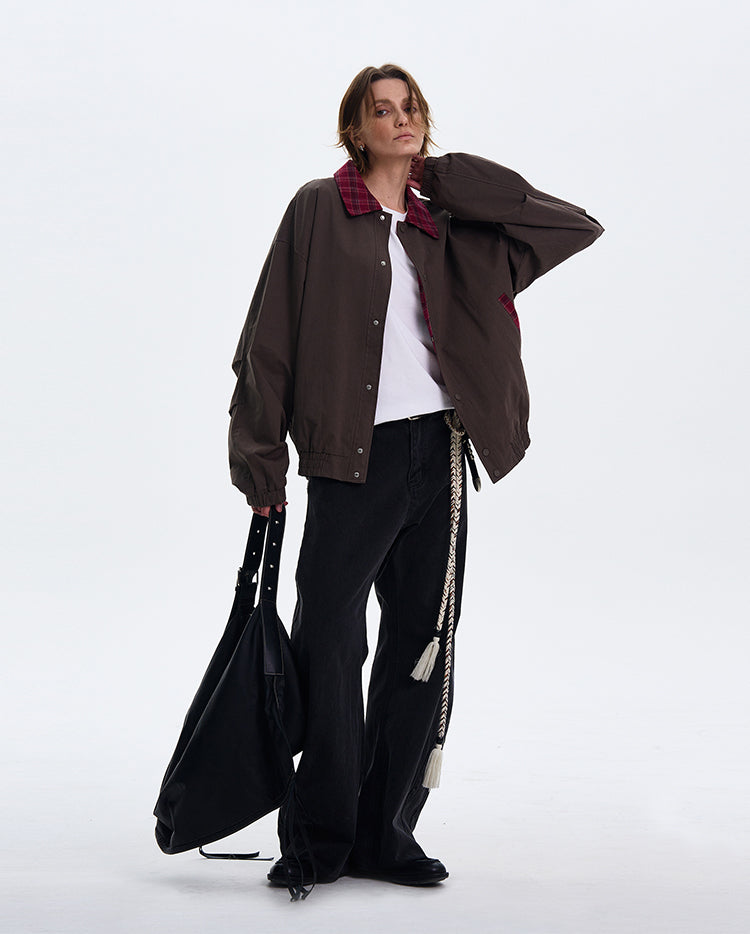 Checkered lapel jacket