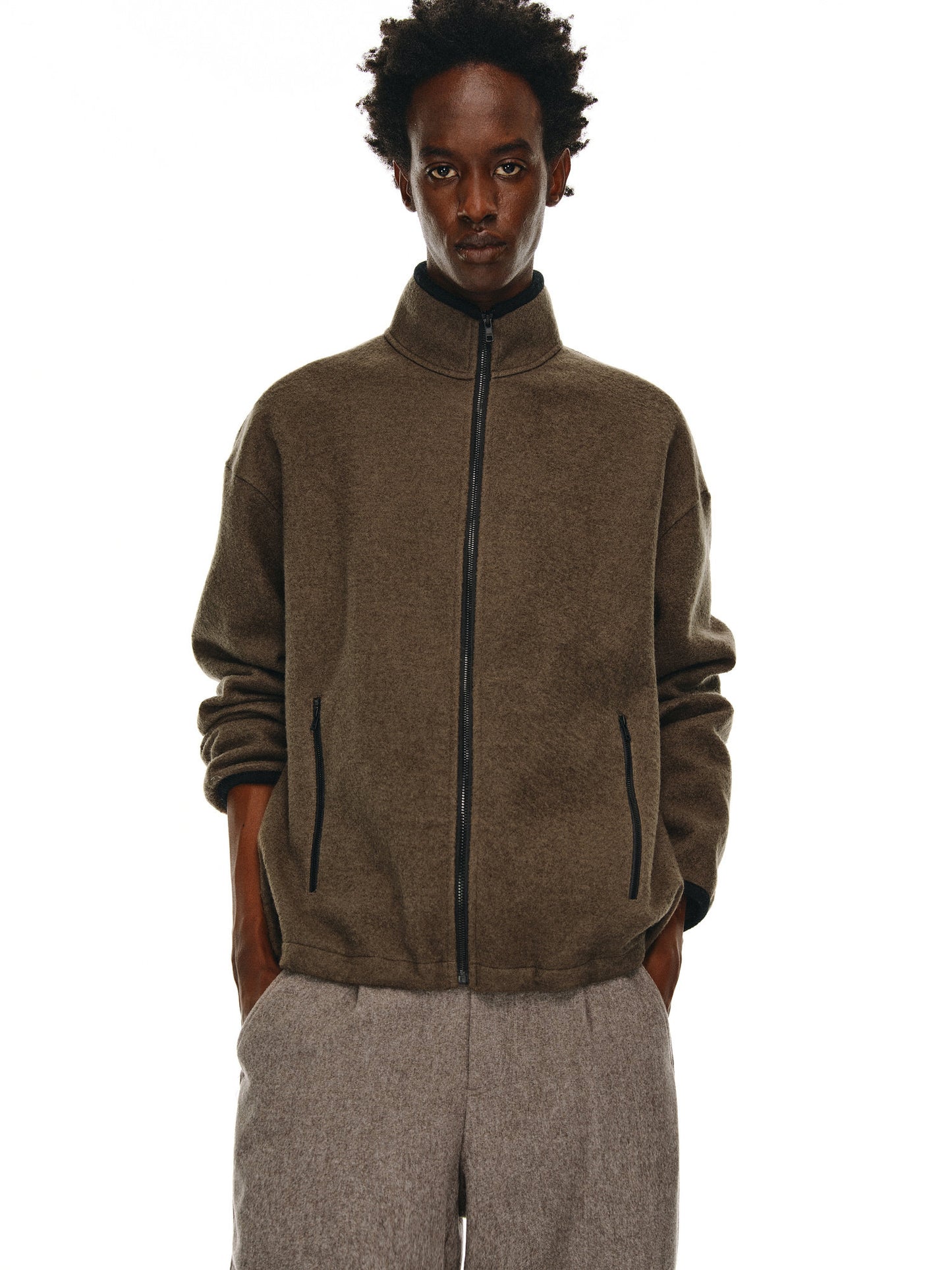 Unisex Wool Zipper Jacket