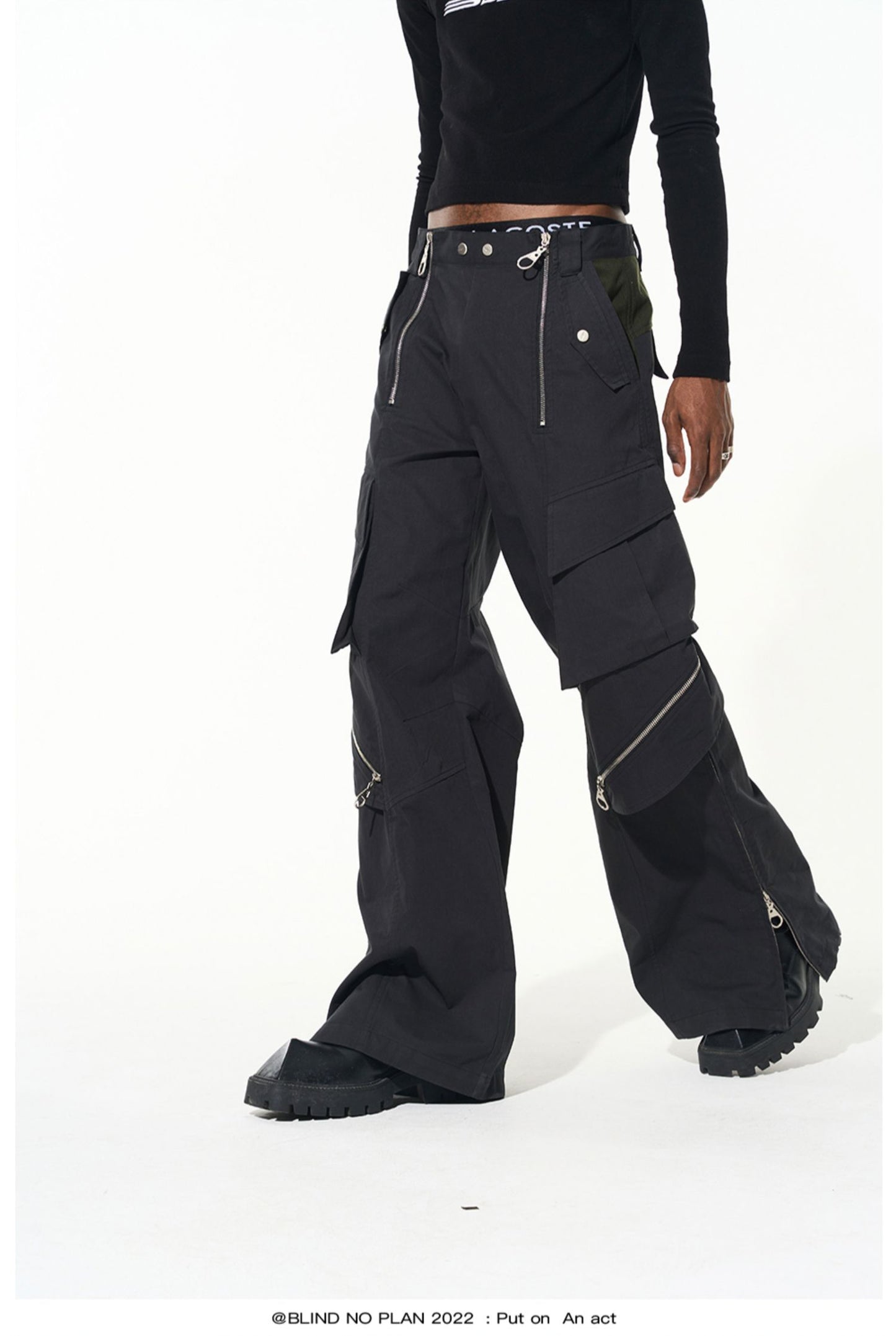 Multi-Zipper Casual Pants