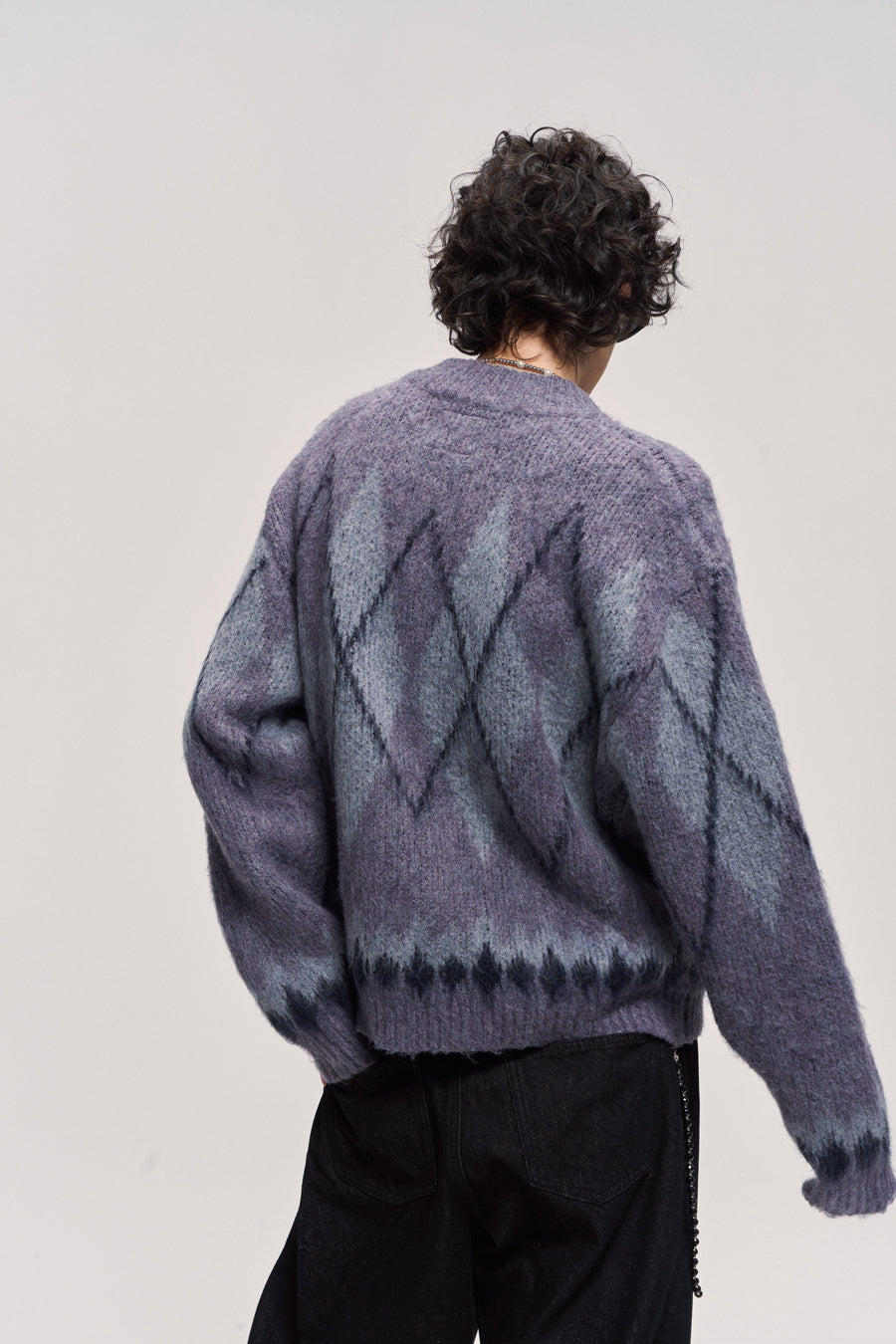 Fair Isle Wool Blend Zip Cardigan