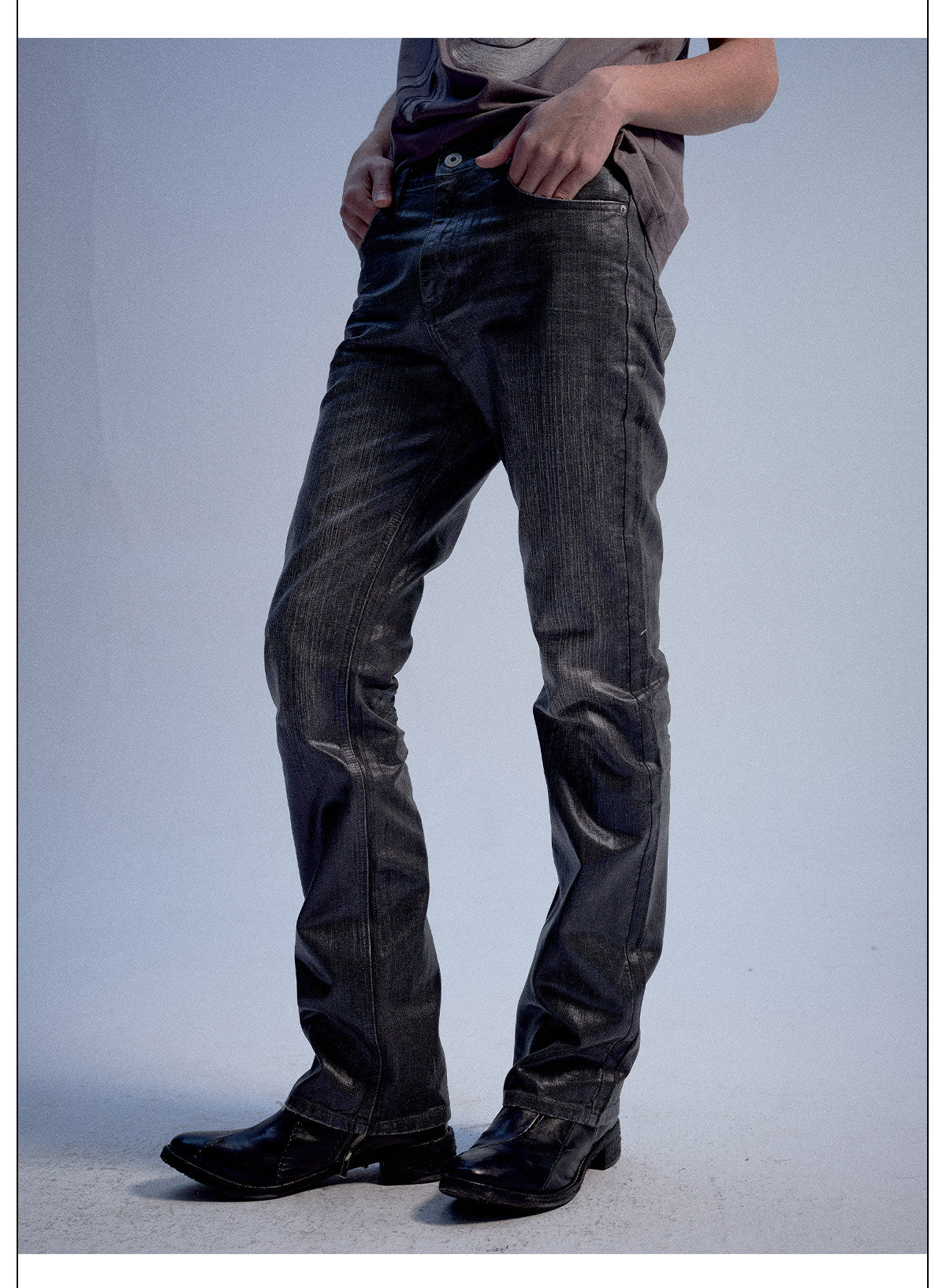 Waxed Slim-Fit Jeans