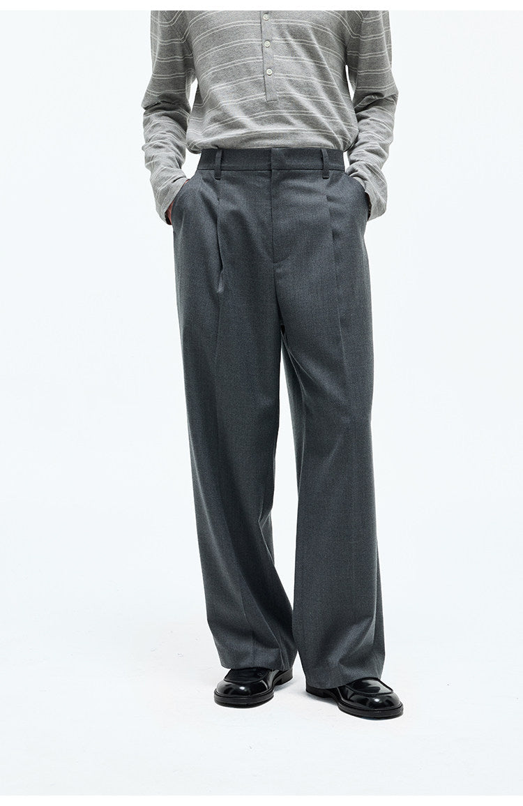 Elastic Waistband Straight Leg Casual Pants