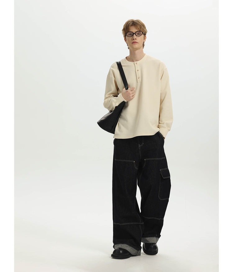 Henry Collar Basic T-Shirt