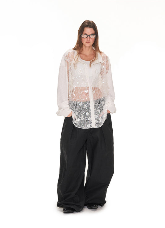 Lightweight Lace Sheer Shirt