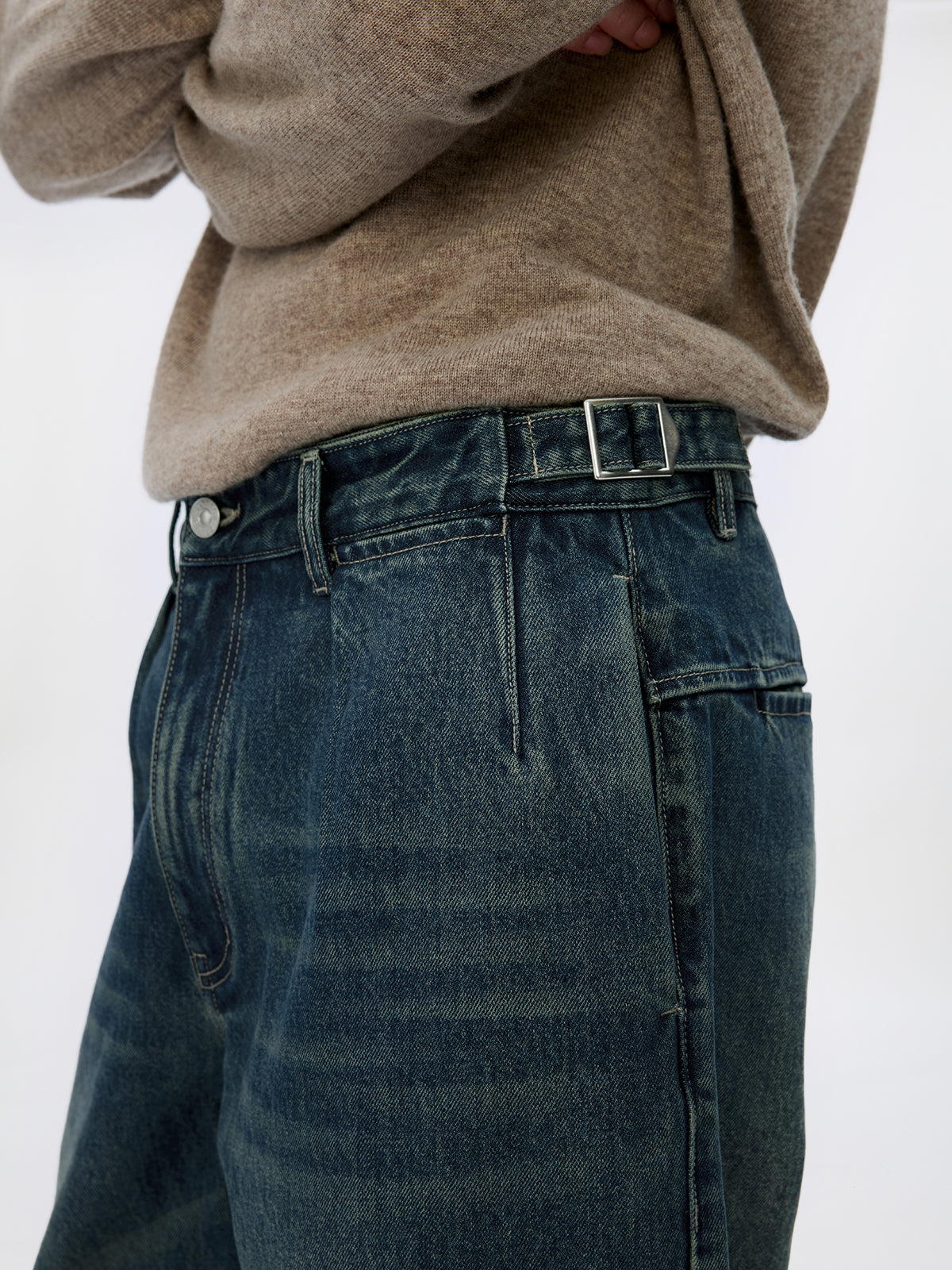 Loose Straight Leg Denim Pants