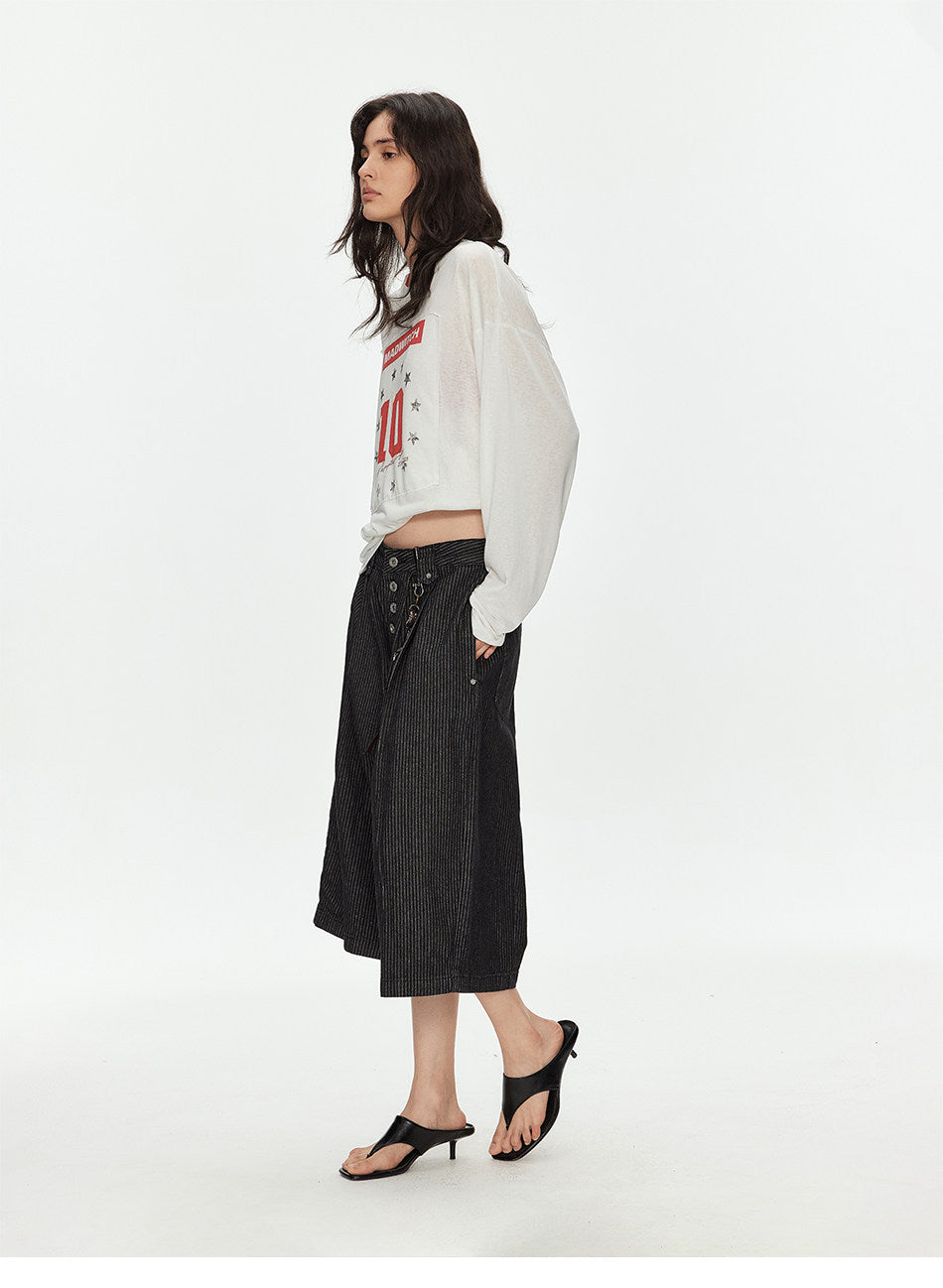 Paris Button Design Shorts