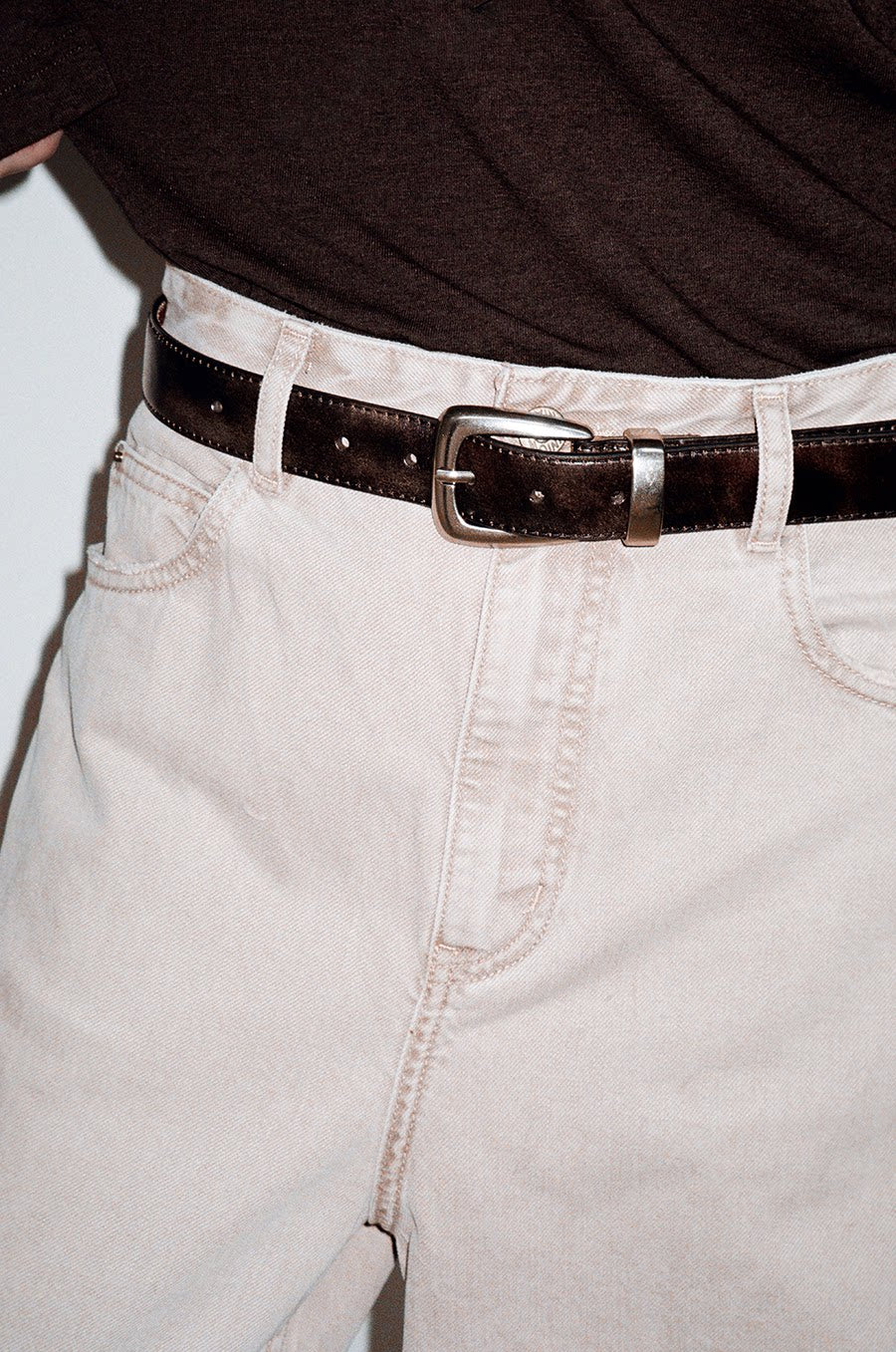 Antique Matte Silver Buckle Belt
