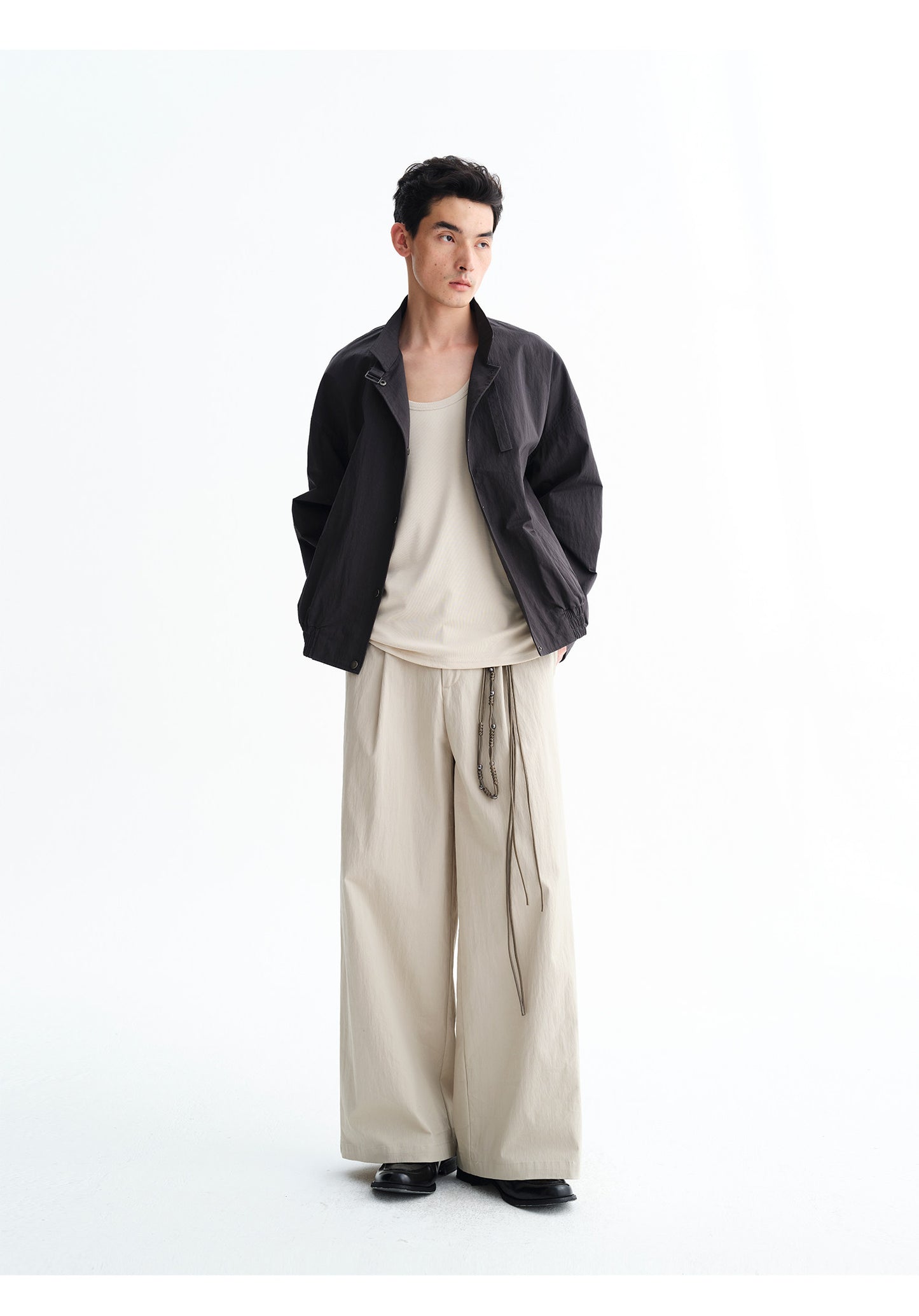 Relaxed wide-leg casual pants