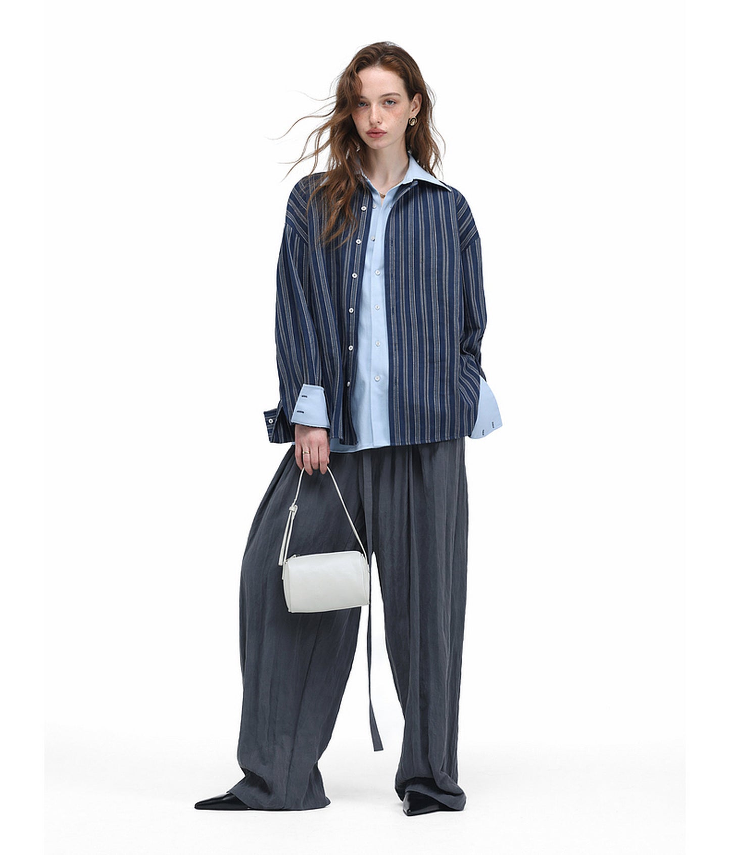 Color-Block Striped Jacquard Shirt