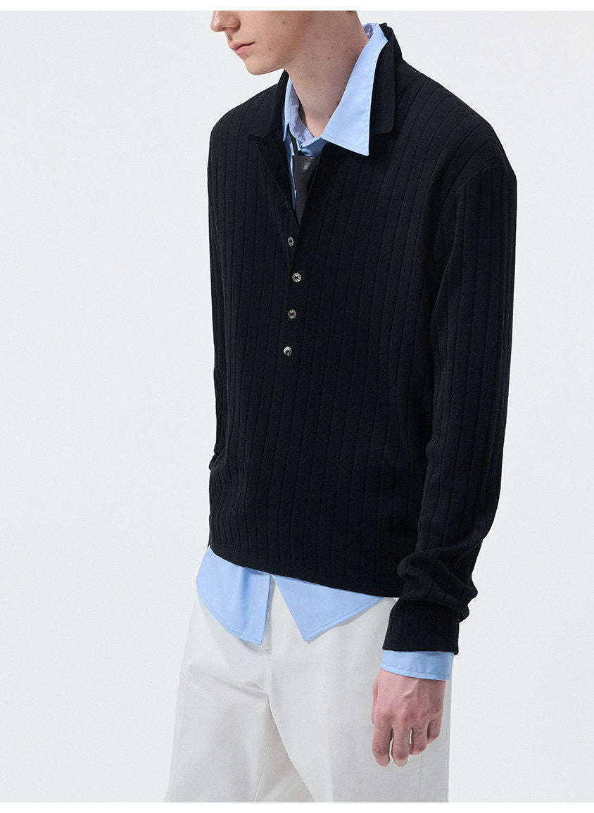 Wool and silk blend knit sweater
