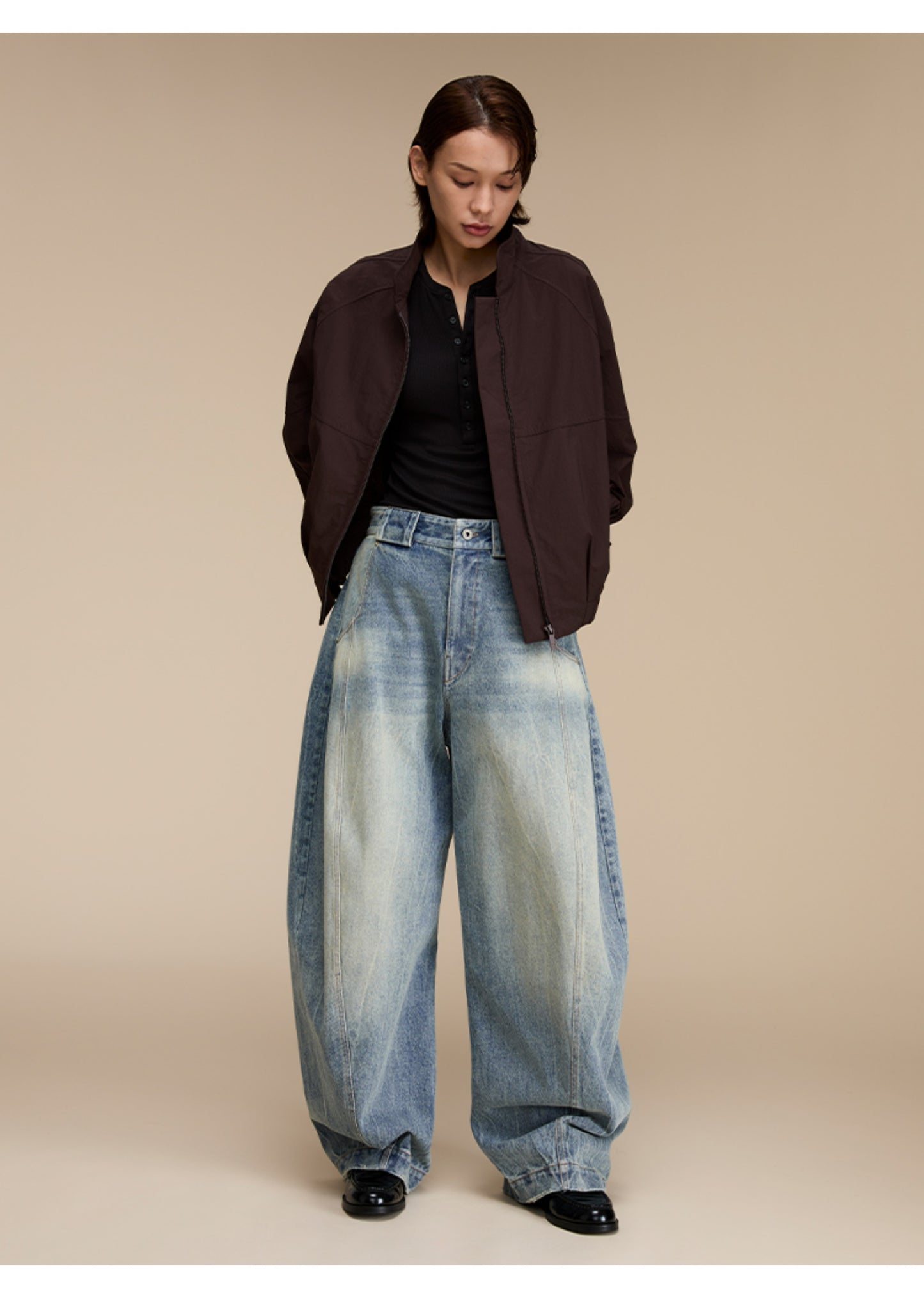 Scimitar Loose Silhouette Casual Denim Pants