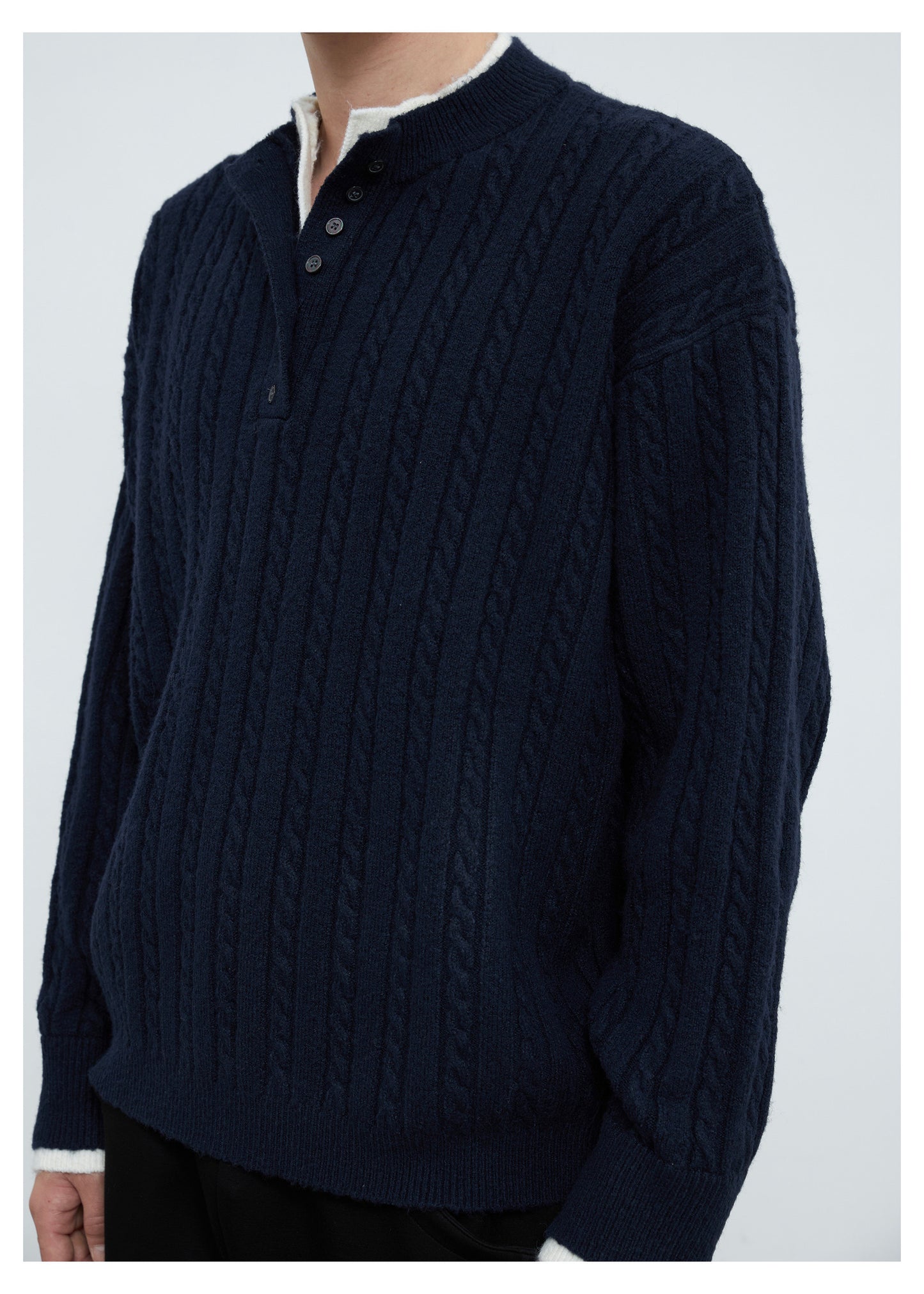 Faux Two-Piece Double-Layer Sweater